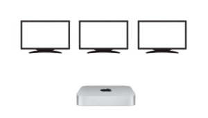 Mac mini M2 Proで3台のモニターを接続