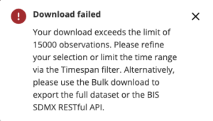 BIS Data Portalのダウンロード制限