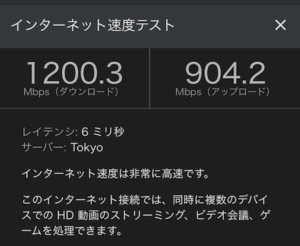 iPhone15 ProとZTE F660PとのWi-Fi通信速度